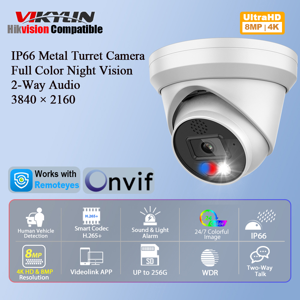 Home Security Options - Vikylin 4K 8MP Alarm Full Color