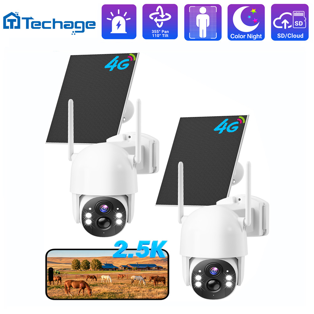 Camera Solar Wireless - Techage 4G LTE cellular solar security