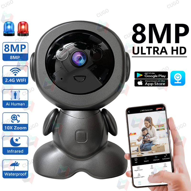 8MP Wifi Surveillance Robot Ca - Home Security Robots ulasan dan harga