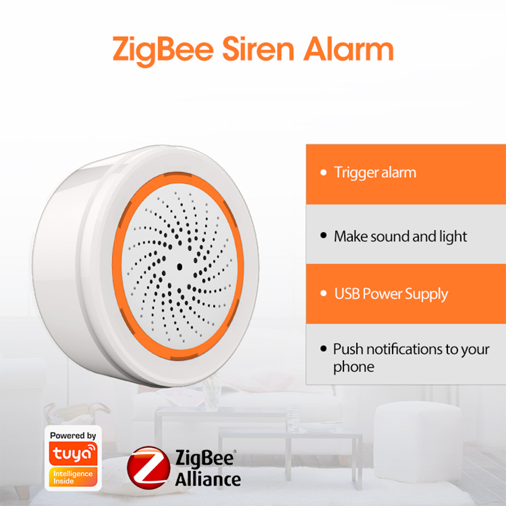 Coolcam Tuya Zigbee Smart Sire - Home Security Siren ulasan dan harga