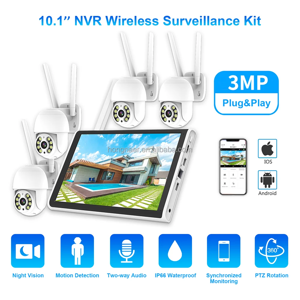 2026 Hongnaer 3MP 4 Channel Wi - Home Security With Cameras ulasan dan harga