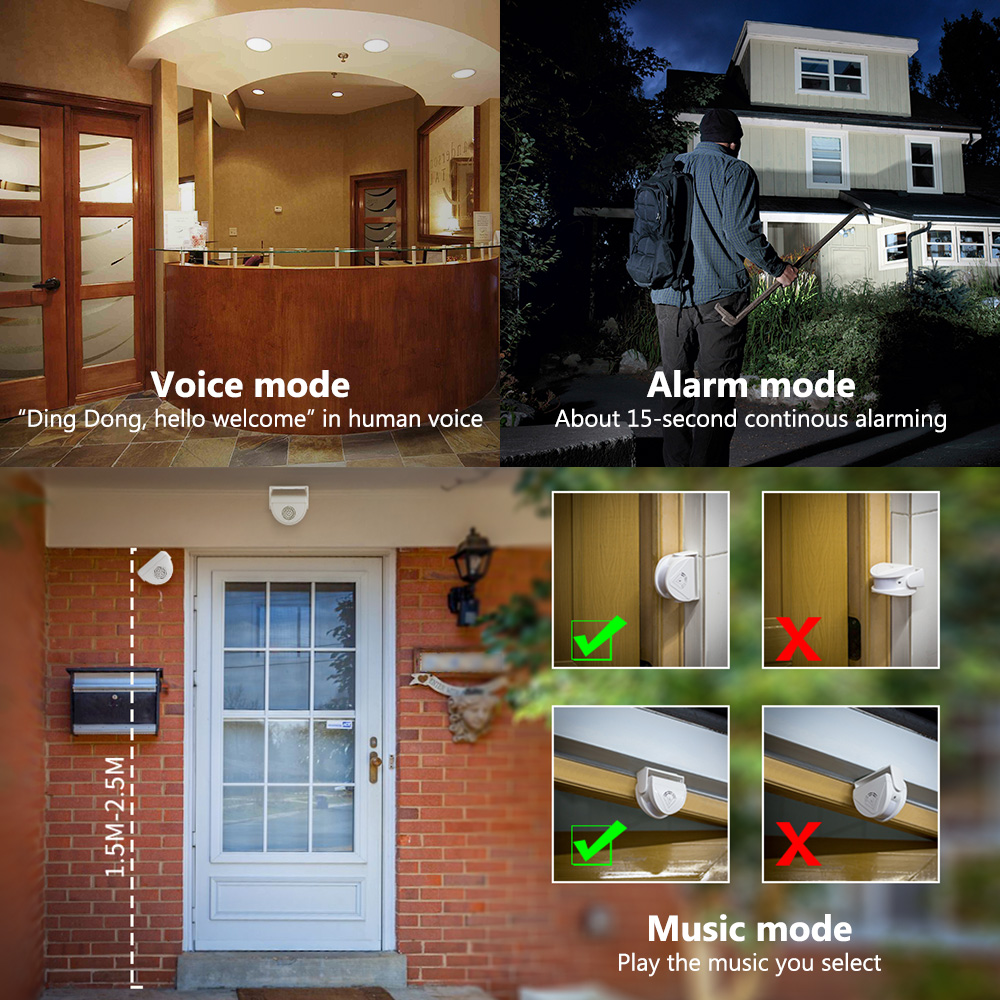 Wireless Infrared Chime Doorbe - Home Security Options ulasan dan harga
