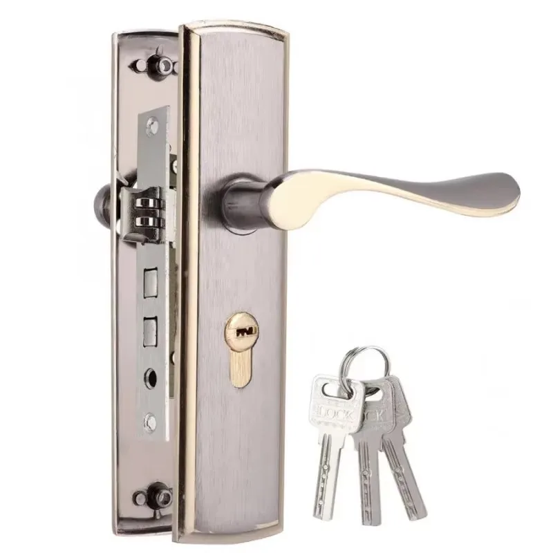 Gold Door Handle Lock Silent H - Home Security Essential ulasan dan harga