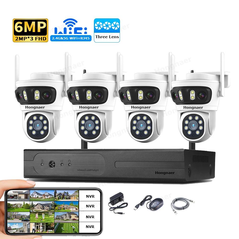 2026 Hongnaer 6MP 4CH 3 Lens 2 - Home Security With Cameras ulasan dan harga