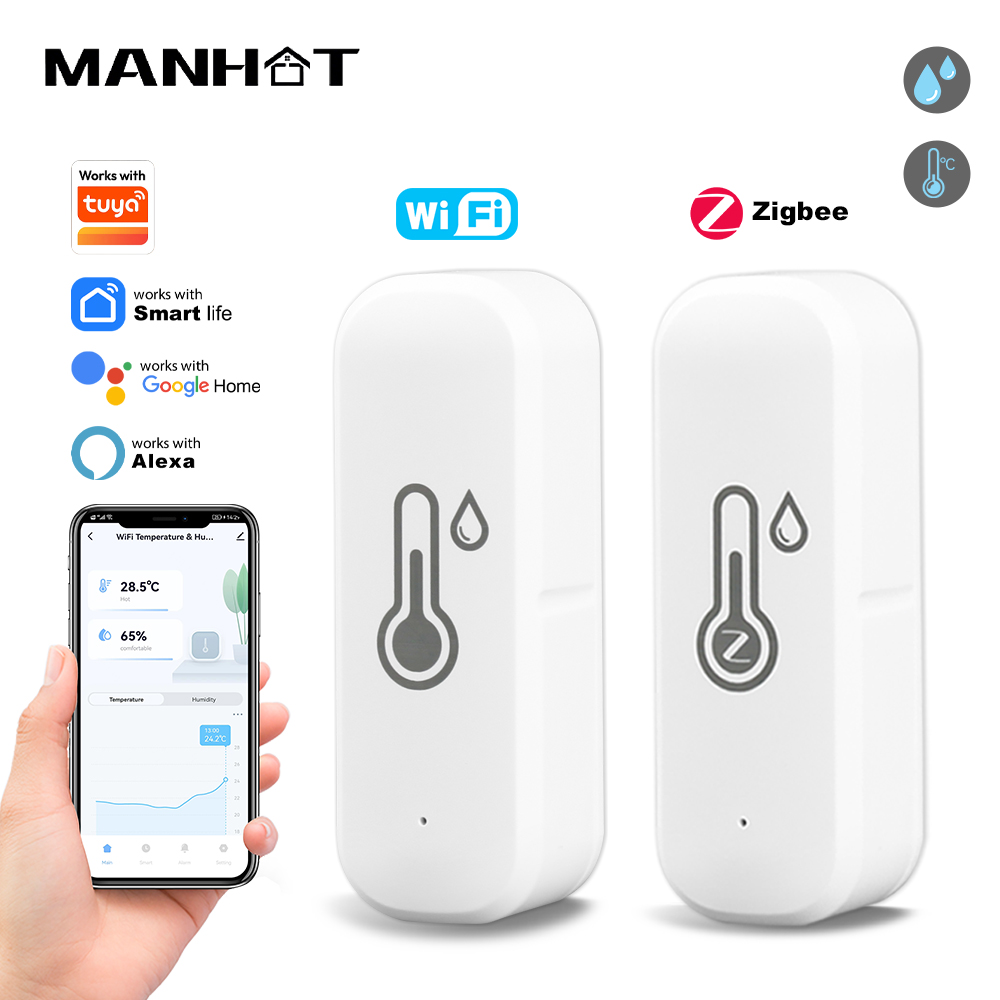 MANHOT Zigbee/Wifi Smart Tempe - Home Security Battery ulasan dan harga