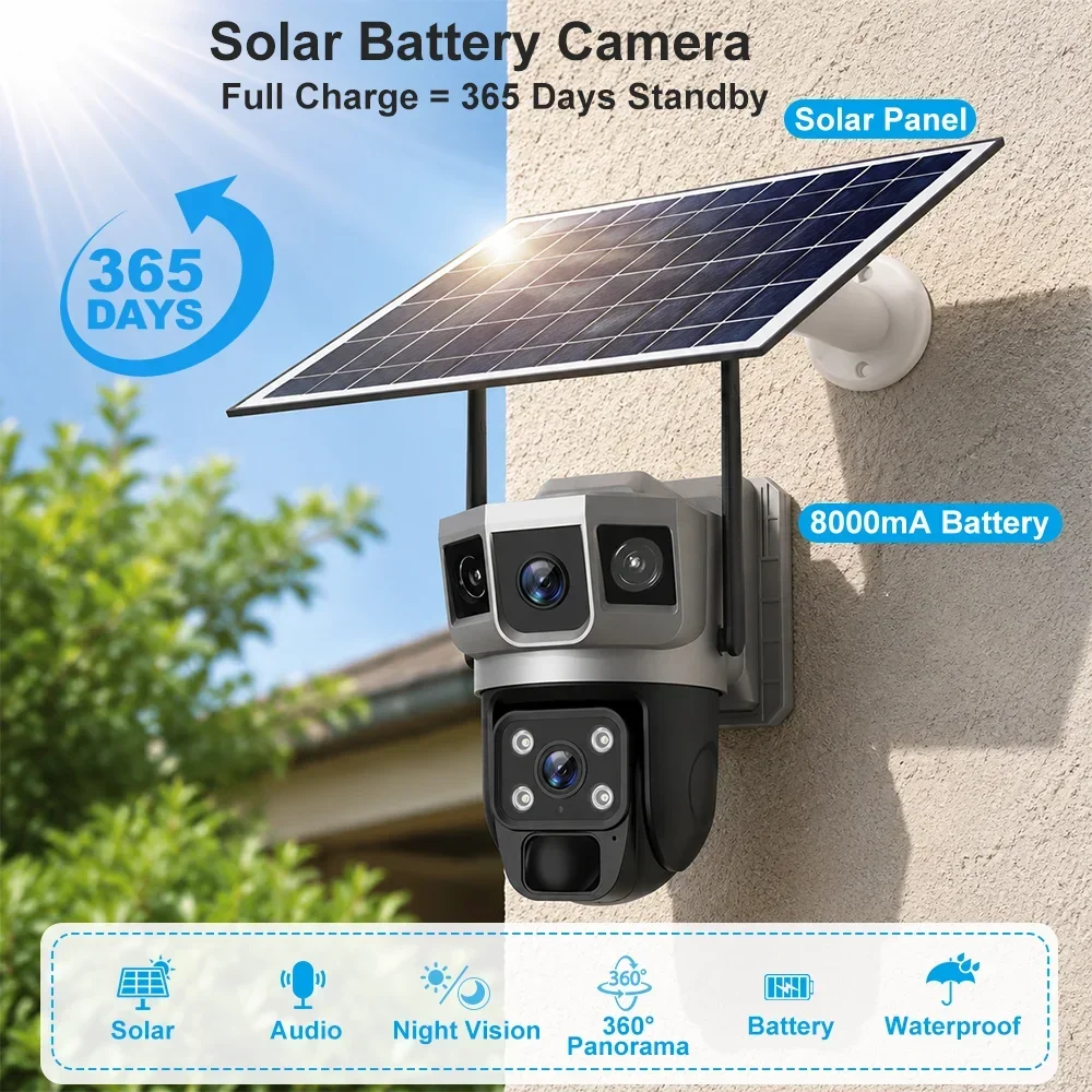 V380 4K 3 Screens 4G Camera So - Home Security Battery ulasan dan harga