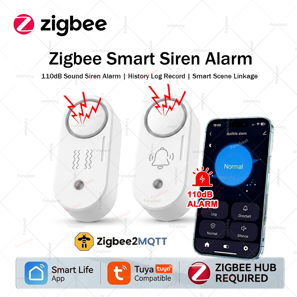 Zigbee Smart Siren Alarm For H - Home Security Options ulasan dan harga