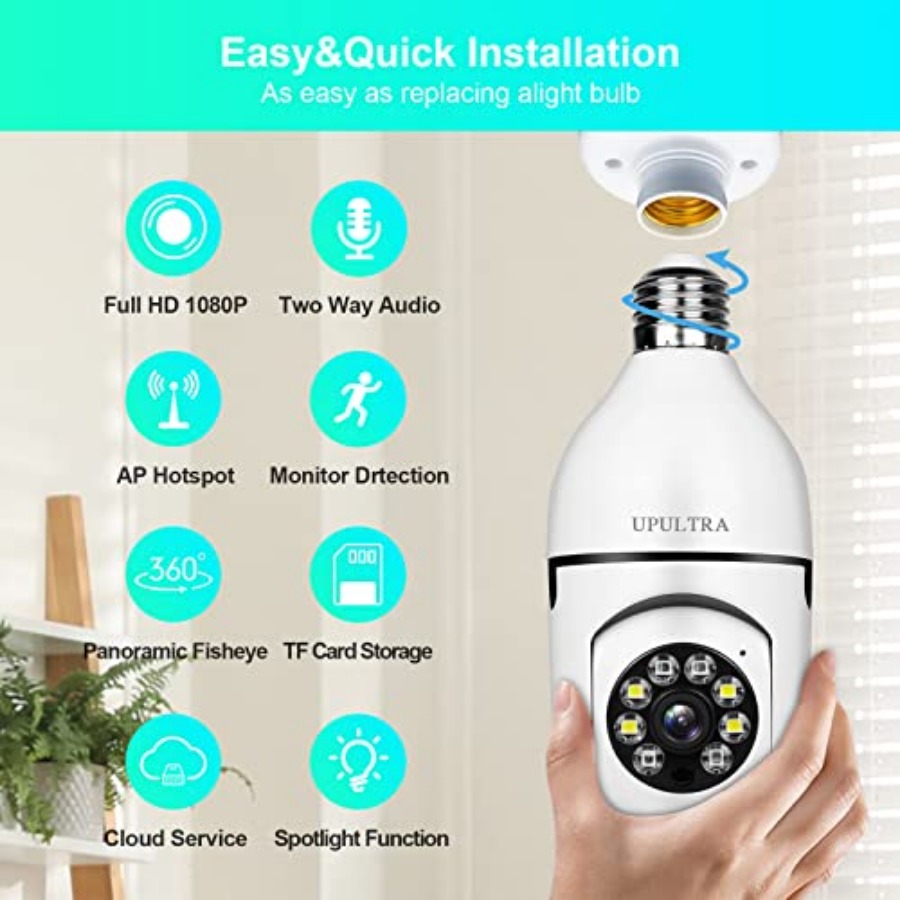 Light Bulb 1080P Security Wire - Home Security Wireless Camera ulasan dan harga