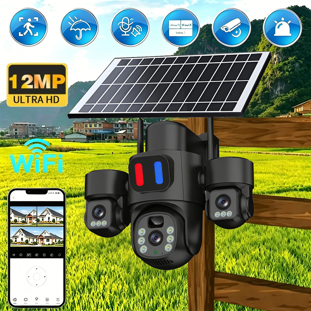 Solar WiFi PTZ Camera Outdoor  - Home Security Wireless Camera ulasan dan harga