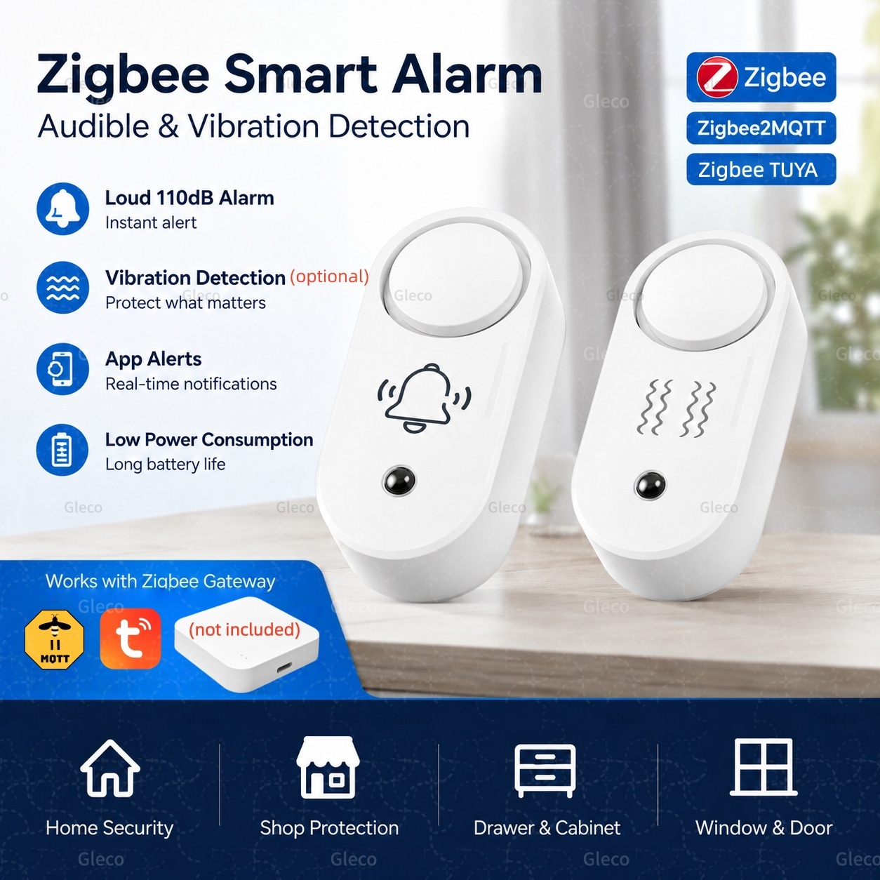 Zigbee Siren Alarm 110dB Vibra - Home Security Options ulasan dan harga